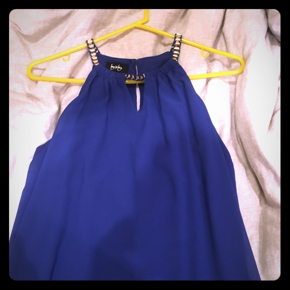By And By baby doll in bright blue dress 👗